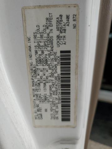 5TBRT341X3S339085 - 2003 TOYOTA TUNDRA ACCESS CAB SR5 WHITE photo 12
