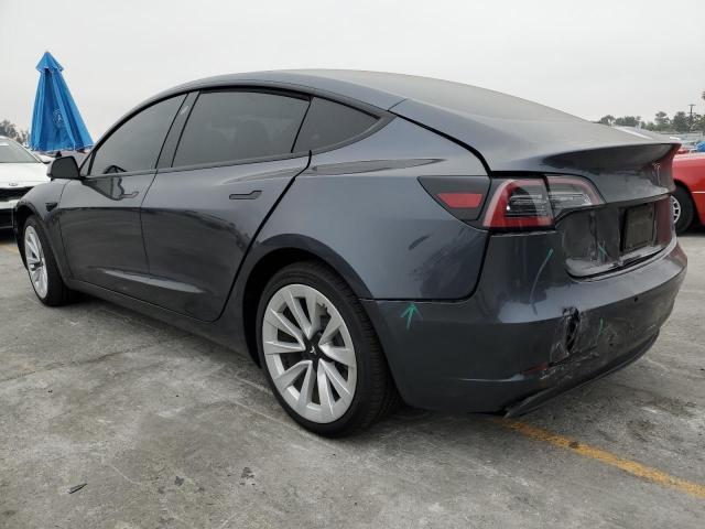 5YJ3E1EA0NF241619 - 2022 TESLA MODEL 3 GRAY photo 2