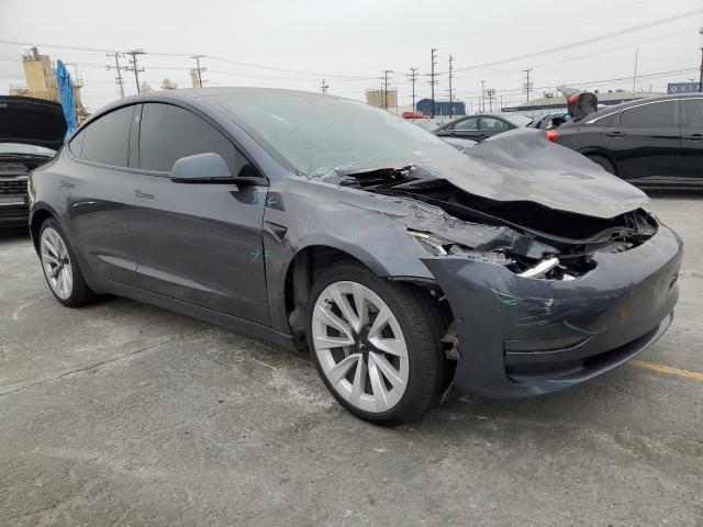 5YJ3E1EA0NF241619 - 2022 TESLA MODEL 3 GRAY photo 4