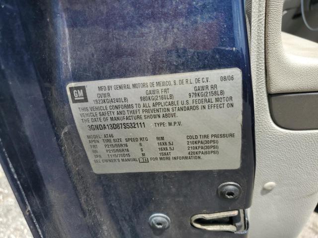 3GNDA13D87S532111 - 2007 CHEVROLET HHR LS BLUE photo 12