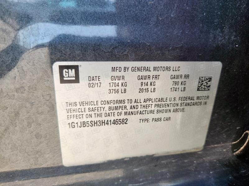 1G1JB5SH3H4146582 - 2017 CHEVROLET SONIC LS Boz foto 12