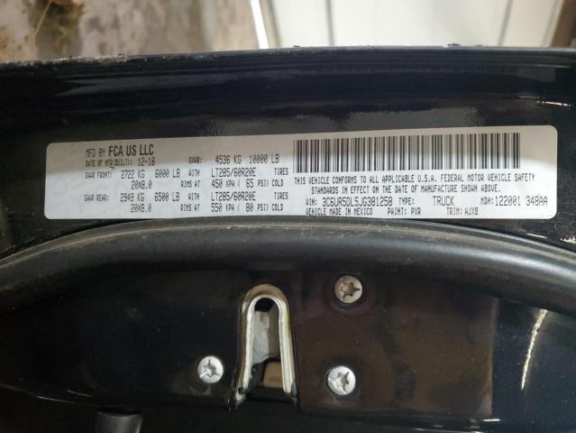 3C6UR5DL5JG381258 - 2018 RAM 2500 SLT BLACK photo 12