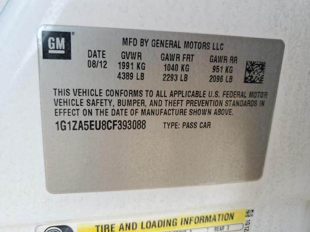 1G1ZA5EU8CF393088 - 2012 CHEVROLET MALIBU LS WHITE photo 13