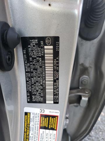 4T1BZ1FB9KU008313 - 2019 TOYOTA AVALON XLE 银色 照片 12