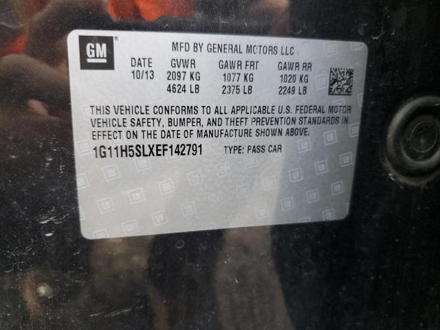 1G11H5SLXEF142791 - 2014 CHEVROLET MALIBU LTZ შავი ფოტო 12
