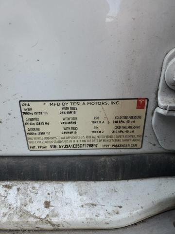 5YJSA1E25GF176897 - 2016 TESLA MODEL S WHITE photo 13