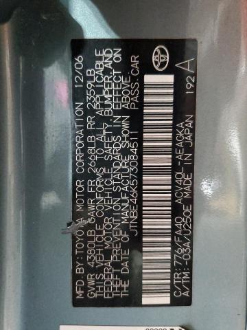 JTNBE46K573084511 - 2007 TOYOTA CAMRY CE GREEN photo 12