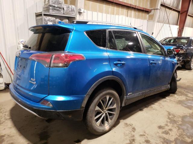 JTMRJREV5JD231466 - 2018 TOYOTA RAV4 HV XL LE BLUE photo 3