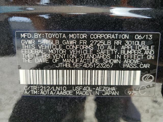 JTHBL5EF4D5123267 - 2013 LEXUS LS 460 BLACK photo 13