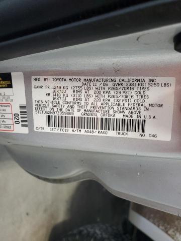 5TETU62N97Z359869 - 2007 TOYOTA TACOMA PRERUNNER ACCESS CAB SILVER photo 12