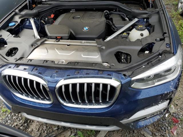 5UXTY5C09M9E48299 - 2021 BMW X3 XDRIVE30I BLUE photo 12