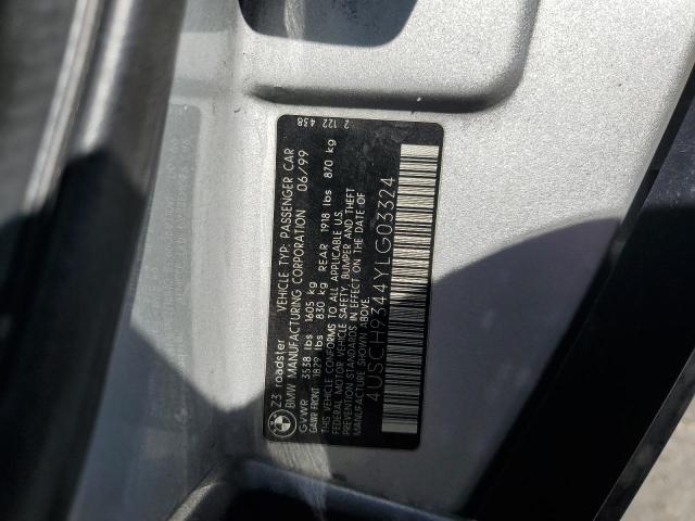 4USCH9344YLG03324 - 2000 BMW Z3 2.3 SILVER photo 13