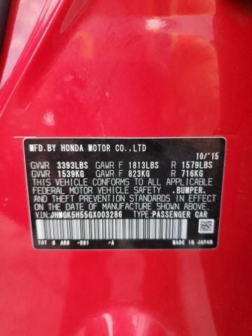 JHMGK5H55GX003286 - 2016 HONDA FIT LX RED photo 12