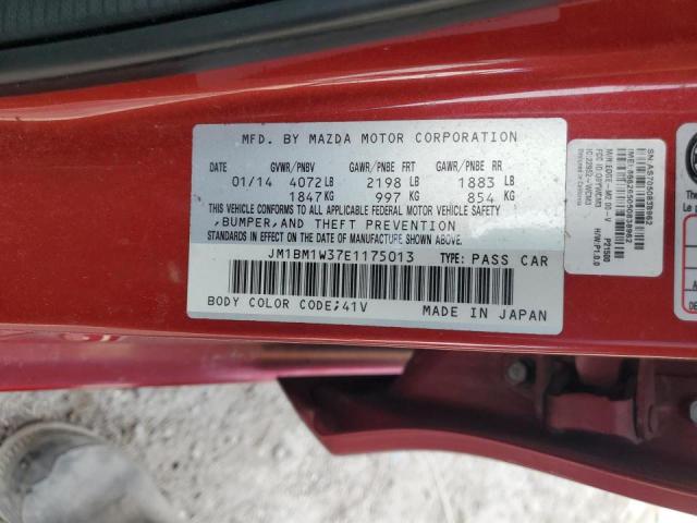 JM1BM1W37E1175013 - 2014 MAZDA 3 GRAND TOURING RED photo 13