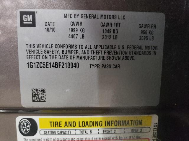 1G1ZC5E14BF213040 - 2011 CHEVROLET MALIBU 1LT 石墨色 照片 12