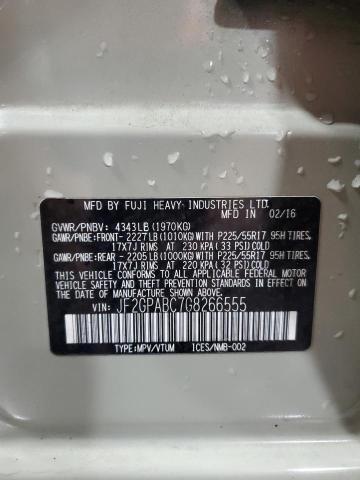 JF2GPABC7G8266555 - 2016 SUBARU CROSSTREK PREMIUM Бежевый фото 13