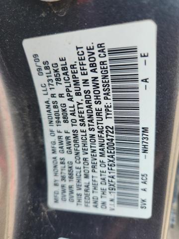 19XFA1F6XAE004722 - 2010 HONDA CIVIC LX-S GRAY photo 13