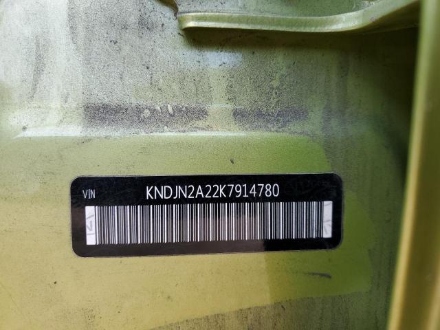 KNDJN2A22K7914780 - 2019 KIA SOUL 绿色 照片 12