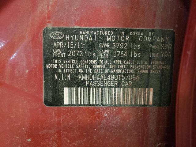 KMHDH4AE4BU157064 - 2011 HYUNDAI ELANTRA GLS MAROON photo 13