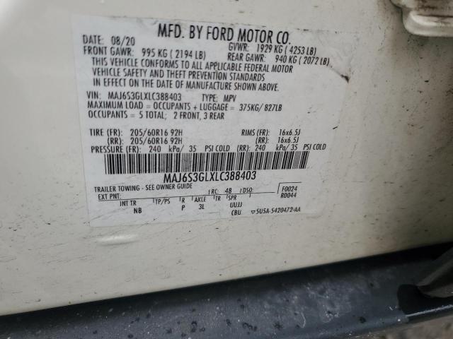 MAJ6S3GLXLC388403 - 2020 FORD ECOSPORT SE 白色 照片 13