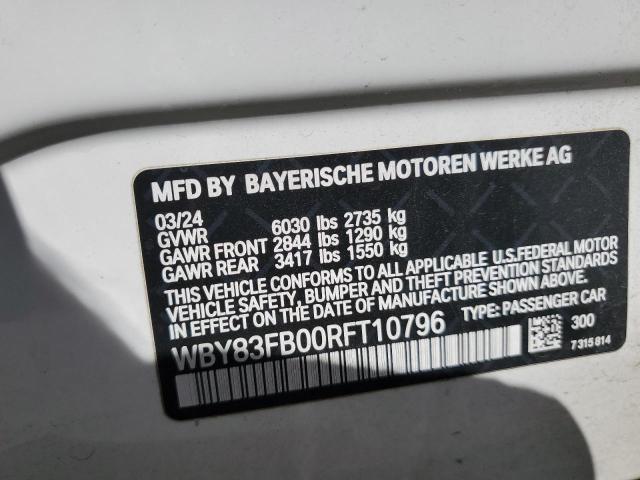 WBY83FB00RFT10796 - 2024 BMW I4 XDRIVE 40 WHITE photo 12