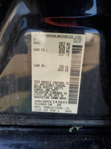 1N4AL3AP4JC143645 - 2018 NISS ALTIMA 2.5 BLACK photo 12