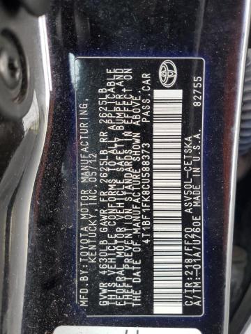 4T1BF1FK8CU588373 - 2012 TOYOTA CAMRY BASE შავი ფოტო 12