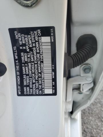 SHHFK7H66KU222857 - 2019 HONDA CIVIC EX WHITE photo 12