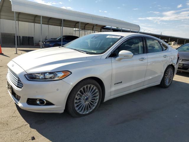 3FA6P0RU6ER393592 - 2014 FORD FUSION TITANIUM HEV WHITE photo 1