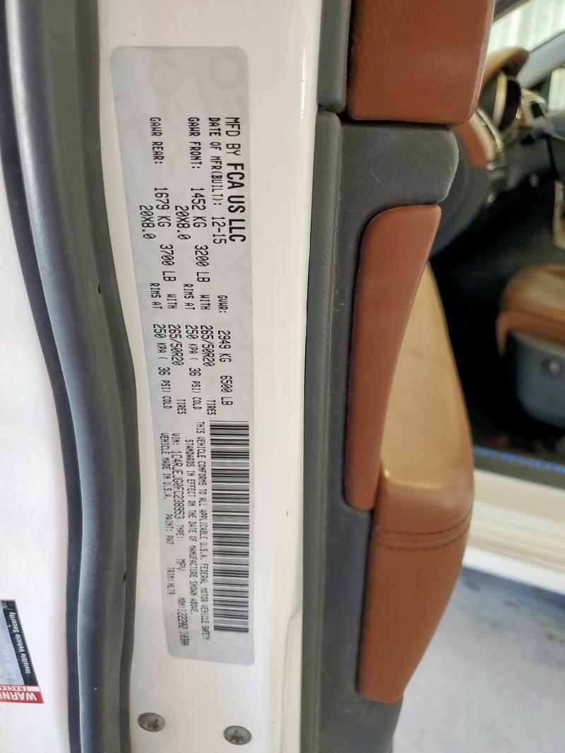 1C4RJEJG0FC238953 - 2015 JEEP GRAND CHER SUMMIT 白色 照片 13