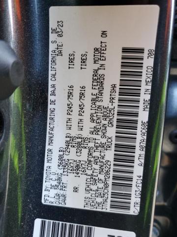 3TMAZ5CN0PM206229 - 2023 TOYOTA TACOMA DOUBLE CAB 灰色 照片 12
