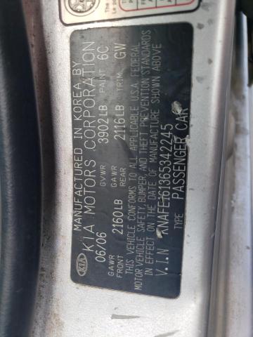 KNAFE161365342245 - 2006 KIA SPECTRA5 SILVER photo 13