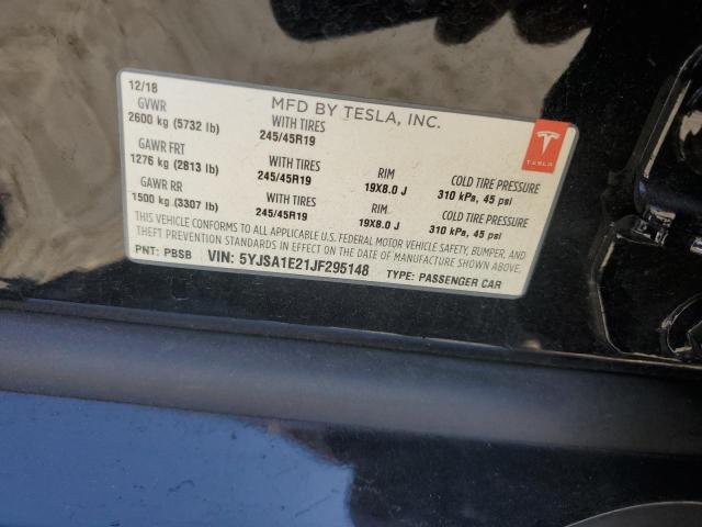 5YJSA1E21JF295148 - 2018 TESLA MODEL S Qara foto 12