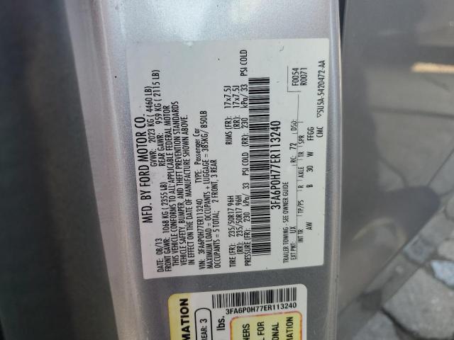 3FA6P0H77ER113240 - 2014 FORD FUSION SE SILVER photo 12