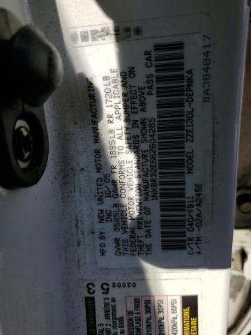 1NXBR32E66Z604285 - 2006 TOYOTA COROLLA CE WHITE photo 12