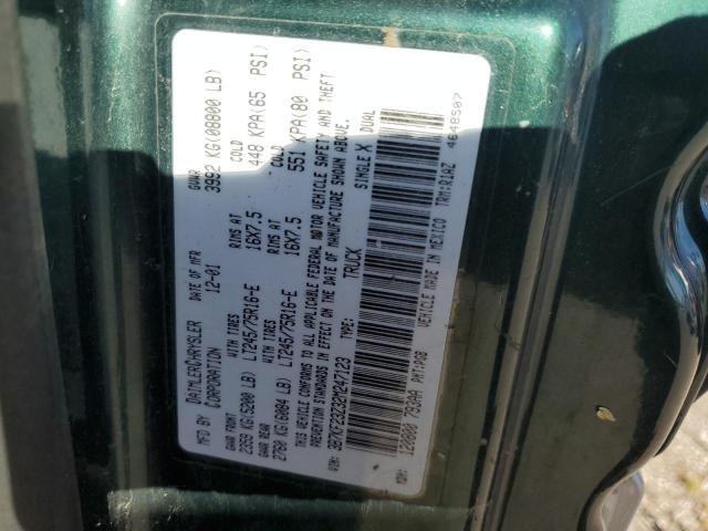 3B7KF23Z32M247123 - 2002 DODGE RAM 2500 GREEN photo 12