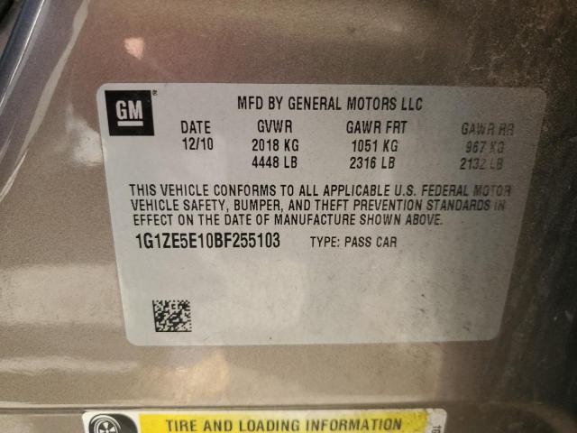 1G1ZE5E10BF255103 - 2011 CHEVROLET MALIBU LTZ ნაცრისფერი ფოტო 12