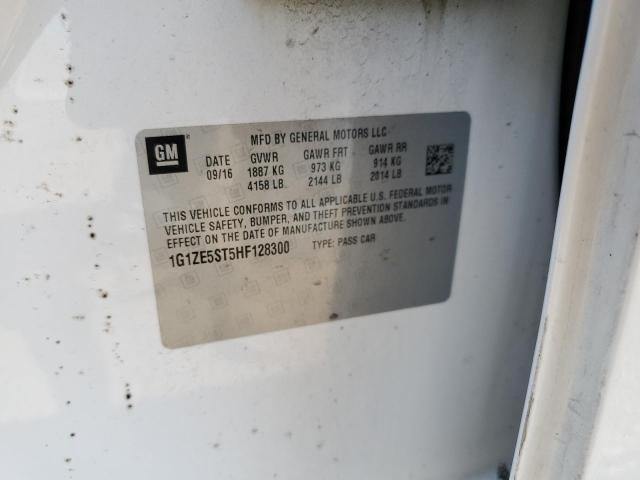 1G1ZE5ST5HF128300 - 2017 CHEVROLET MALIBU LT WHITE photo 12