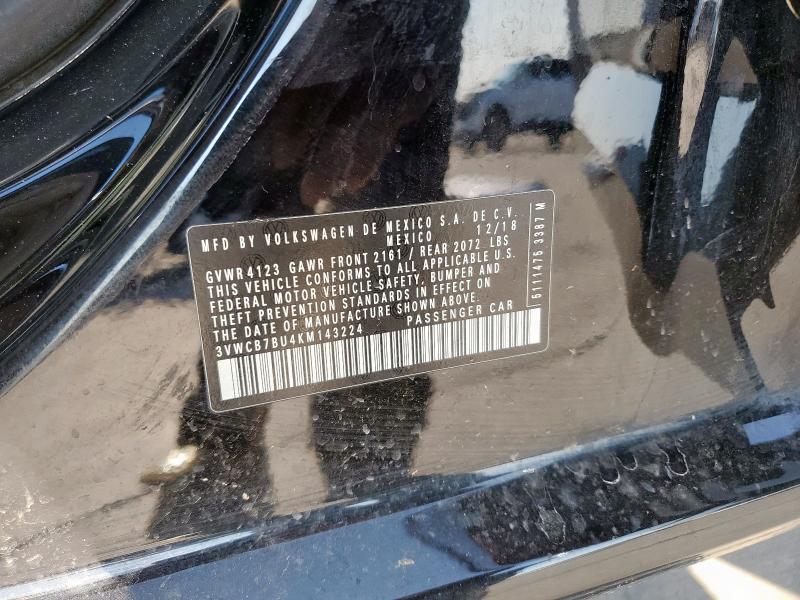 3VWCB7BU4KM143224 - 2019 VOLKSWAGEN JETTA S BLACK photo 13