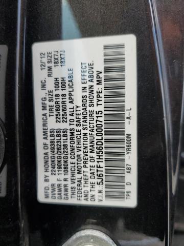5J6TF1H56DL000715 - 2013 HONDA CROSSTOUR EXL შავი ფოტო 12