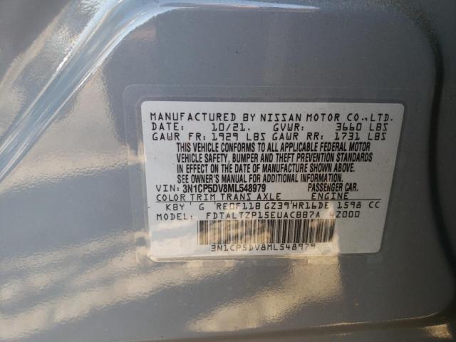 3N1CP5DV8ML548979 - 2021 NISSAN KICKS SR GRAY photo 10