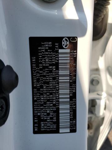 5YFS4MCE4NP134938 - 2022 TOYOTA COROLLA SE Blanc photo 12