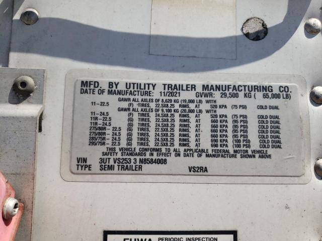 3UTVS2533N8584008 - 2022 UTILITY TRAILER Ağ foto 10