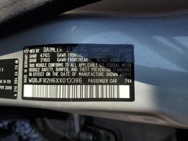 WDBJF82H6XX013386 - 1999 MERCEDES-BENZ E 320 4MATIC SILVER photo 12