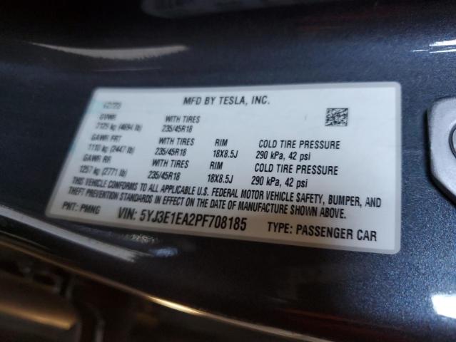 5YJ3E1EA2PF708185 - 2023 TESLA MODEL 3 فحمي صورة 13