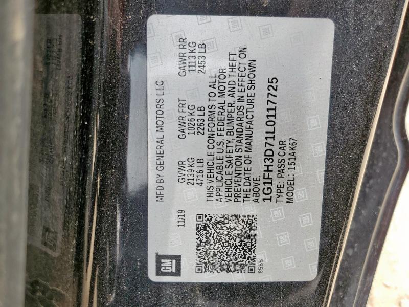 1G1FH3D71L0117725 - 2020 CHEVROLET CAMARO SS 黑色 照片 13