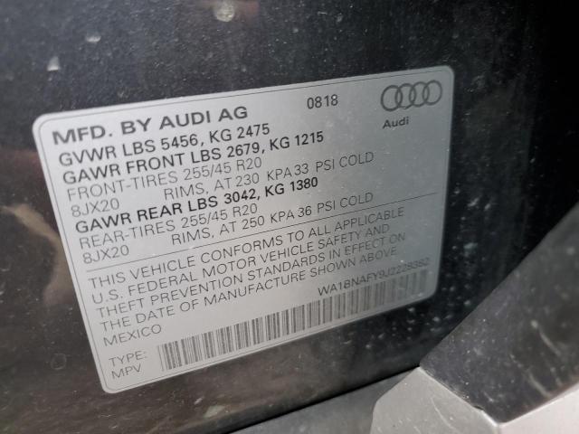 WA1BNAFY9J2228382 - 2018 AUDI Q5 PREMIUM PLUS CHARCOAL photo 13