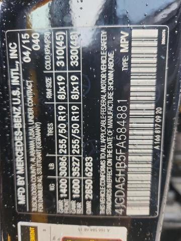 4JGDA5HB5FA584881 - 2015 MERCEDES-BENZ ML 350 4MATIC BLACK photo 13