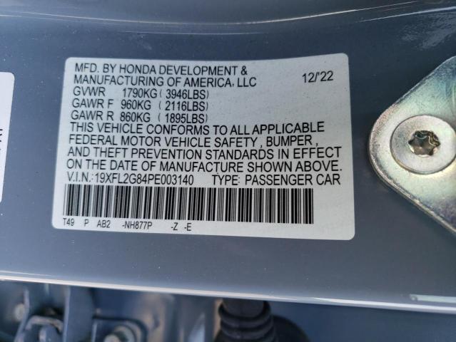 19XFL2G84PE003140 - 2023 HONDA CIVIC SPORT 灰色 照片 12