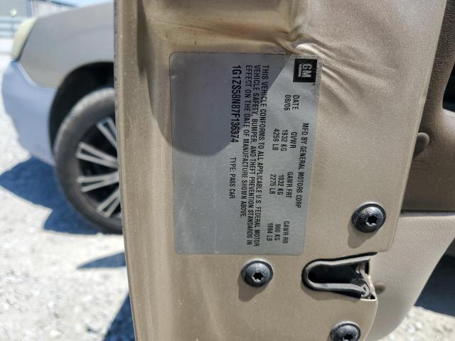 1G1ZS58N87F136374 - 2007 CHEVROLET MALIBU LS TAN photo 12